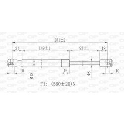 Pneumatická pružina, Batožinový/nákladný priestor OPEN PARTS GSR6062.00 - obr. 1