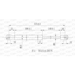 Pneumatická pružina, Batožinový/nákladný priestor OPEN PARTS GSR6076.00 - obr. 1