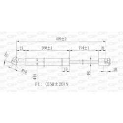 Pneumatická pružina, Batožinový/nákladný priestor OPEN PARTS GSR6080.00 - obr. 1