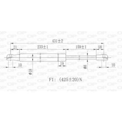 Pneumatická pružina, Batožinový/nákladný priestor OPEN PARTS GSR6120.00 - obr. 1