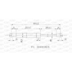 Pneumatická pružina, Batožinový/nákladný priestor OPEN PARTS GSR6372.00 - obr. 1