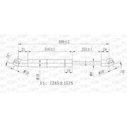 Pneumatická pružina, Batožinový/nákladný priestor OPEN PARTS GSR6375.00 - obr. 1