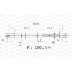 Pneumatická pružina, Batožinový/nákladný priestor OPEN PARTS GSR6420.00 - obr. 1