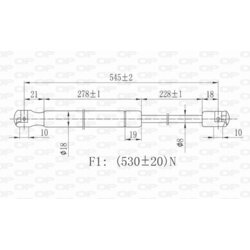 Pneumatická pružina, Batožinový/nákladný priestor OPEN PARTS GSR6426.00 - obr. 1