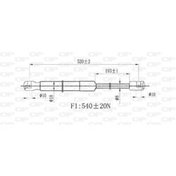 Pneumatická pružina, Batožinový/nákladný priestor OPEN PARTS GSR6497.00 - obr. 1