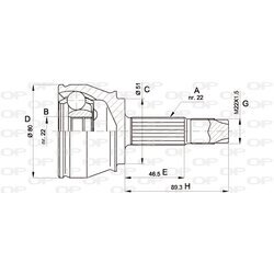 Sada kĺbov hnacieho hriadeľa OPEN PARTS CVJ5361.10