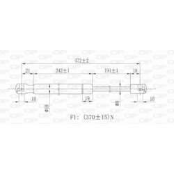 Pneumatická pružina, Batožinový/nákladný priestor OPEN PARTS GSR6008.00 - obr. 1