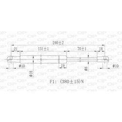 Pneumatická pružina, Batožinový/nákladný priestor OPEN PARTS GSR6176.00 - obr. 1