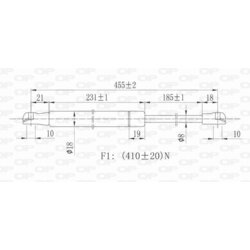 Pneumatická pružina, Batožinový/nákladný priestor OPEN PARTS GSR6358.00 - obr. 1