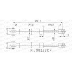 Pneumatická pružina, Batožinový/nákladný priestor OPEN PARTS GSR6362.01 - obr. 1