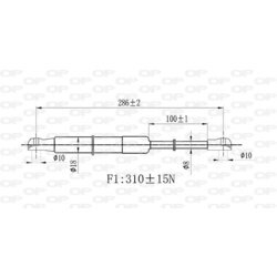 Pneumatická pružina, Batožinový/nákladný priestor OPEN PARTS GSR6437.00 - obr. 1