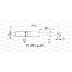 Pneumatická pružina, Batožinový/nákladný priestor OPEN PARTS GSR6510.00 - obr. 1