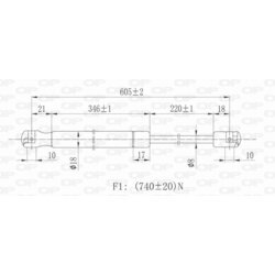 Pneumatická pružina, Batožinový/nákladný priestor OPEN PARTS GSR6034.00 - obr. 1