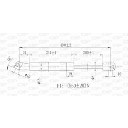 Pneumatická pružina, Batožinový/nákladný priestor OPEN PARTS GSR6122.00 - obr. 1