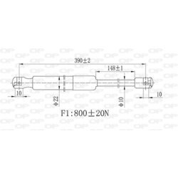 Pneumatická pružina, Batožinový/nákladný priestor OPEN PARTS GSR6454.00 - obr. 1