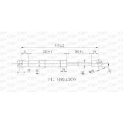 Pneumatická pružina, Batožinový/nákladný priestor OPEN PARTS GSR6001.00 - obr. 1