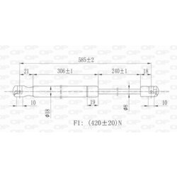 Pneumatická pružina, Batožinový/nákladný priestor OPEN PARTS GSR6105.00 - obr. 1