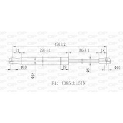 Pneumatická pružina, Batožinový/nákladný priestor OPEN PARTS GSR6108.00 - obr. 1