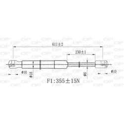 Pneumatická pružina, Batožinový/nákladný priestor OPEN PARTS GSR6489.00 - obr. 1