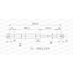 Pneumatická pružina, Batožinový/nákladný priestor OPEN PARTS GSR6173.00 - obr. 1