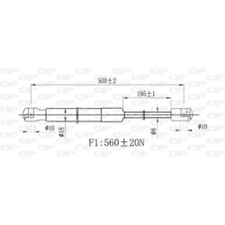 Pneumatická pružina, Batožinový/nákladný priestor OPEN PARTS GSR6512.00 - obr. 1