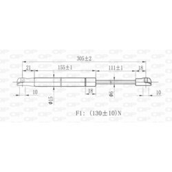 Pneumatická pružina, Batožinový/nákladný priestor OPEN PARTS GSR6010.00 - obr. 1