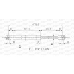 Pneumatická pružina, Batožinový/nákladný priestor OPEN PARTS GSR6079.00 - obr. 1