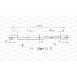 Pneumatická pružina, Batožinový/nákladný priestor OPEN PARTS GSR6424.00 - obr. 1