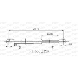 Pneumatická pružina, Batožinový/nákladný priestor OPEN PARTS GSR6445.00 - obr. 1