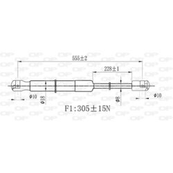 Pneumatická pružina, Batožinový/nákladný priestor OPEN PARTS GSR6475.00 - obr. 1