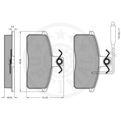 Sada brzdových platničiek kotúčovej brzdy OPTIMAL 12041 - obr. 2