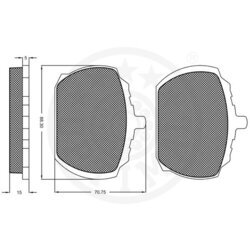Sada brzdových platničiek kotúčovej brzdy OPTIMAL 9108 - obr. 1