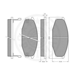 Sada brzdových platničiek kotúčovej brzdy OPTIMAL 9327 - obr. 2