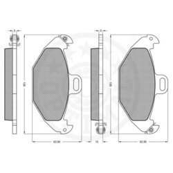 Sada brzdových platničiek kotúčovej brzdy OPTIMAL 10293 - obr. 2