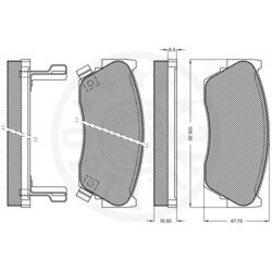 Sada brzdových platničiek kotúčovej brzdy OPTIMAL 9725 - obr. 2
