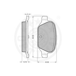 Sada brzdových platničiek kotúčovej brzdy OPTIMAL 10390 - obr. 2