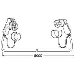 Nabíjací / napájací kábel 5m Typ 2 IP65 IK10 16A pre elektromobil OSRAM - obr. 1
