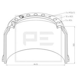 Brzdový bubon PE Automotive 036.403-00A