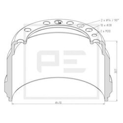 Brzdový bubon PE Automotive 146.073-00A