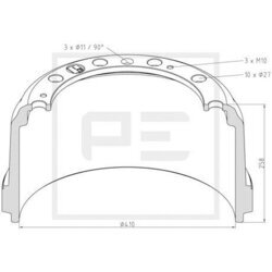 Brzdový bubon PE Automotive 366.000-00A