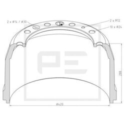 Brzdový bubon PE Automotive 106.063-00A