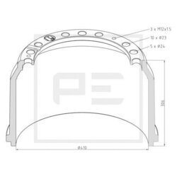 Brzdový bubon PE Automotive 016.403-00A