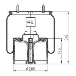 Mech pneumatického pruženia PE Automotive 084.082-74A