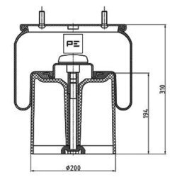 Mech pneumatického pruženia PE Automotive 084.083-73A