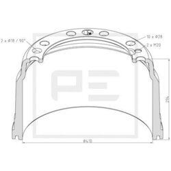 Brzdový bubon PE Automotive 146.134-00A