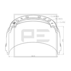 Brzdový bubon PE Automotive 126.074-00A