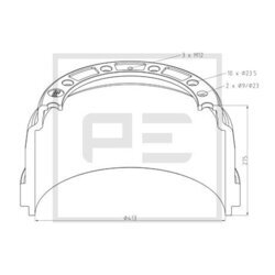 Brzdový bubon PE Automotive 126.089-00A