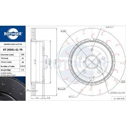 Brzdový kotúč ROTINGER RT 20941-GL T9