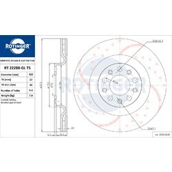 Brzdový kotúč ROTINGER RT 22288-GL T5
