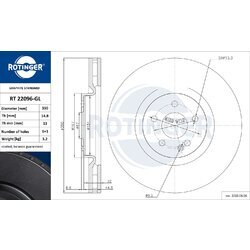 Brzdový kotúč ROTINGER RT 22096-GL